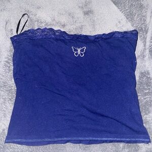 Forever 21 Navy Lace Bandeau with Butterfly Detail